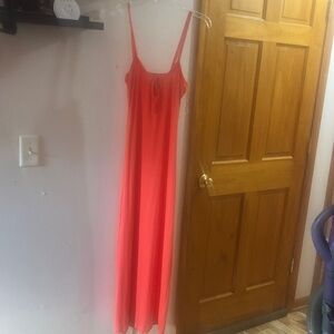 Orange Maxi Dress With Side Slit. New